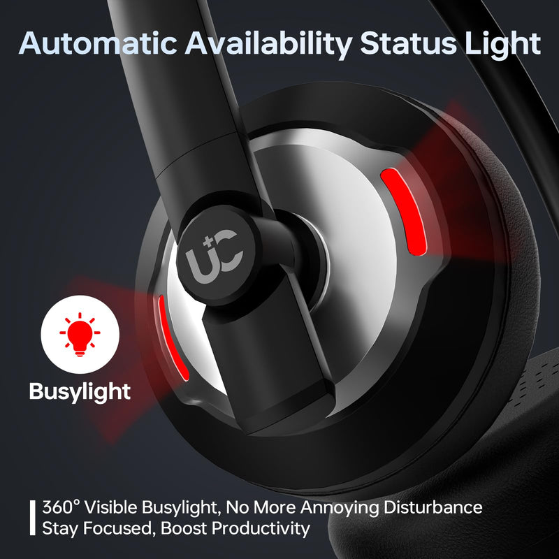 [AUSTRALIA] - Wired Headset with Noise Canceling Mic & in-Line Control, Business Headset with Microphone for PC, USB Computer Headset for Work Call Center, Home Office, Online Classes, Teams, Zoom 