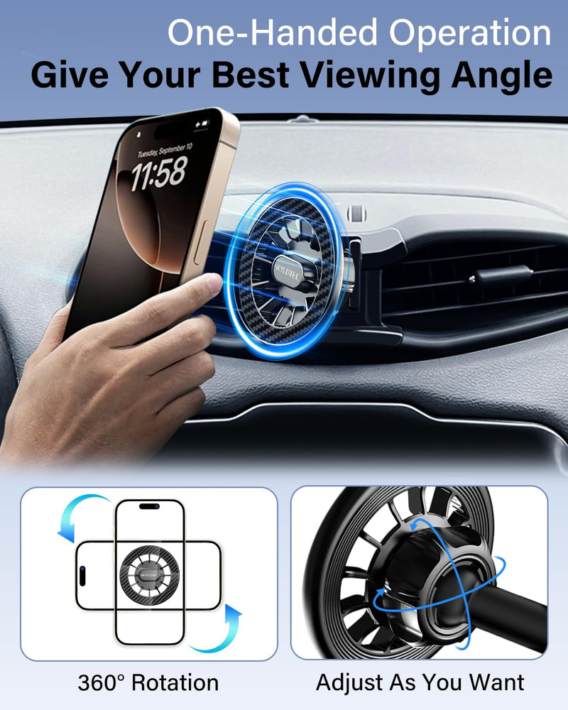 SKYLOTEC Magnetic Car Phone Holder for Toyota Tacoma 2016-2023 Accessories | Automobile Cradles Magnet 3rd Gen Tacoma Cell Phone Dashboard Air Vent Mount for MagSafe iPhone Samsung 2016-2023 Toyota Tacoma