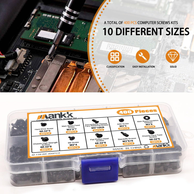 mankk 23 Sizes M.2 Computer Screws Motherboard Screws and 400PCS Computer Screws