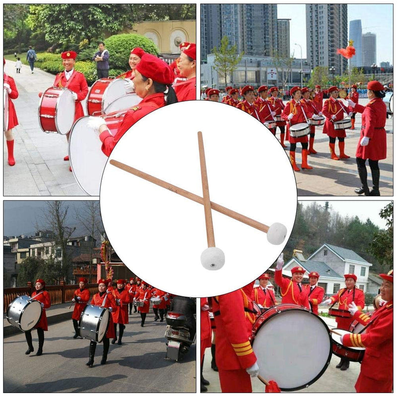 Bnineteenteam 2Pcs Timpani Mallet Timpani Stick Snare Drum Mallet with Felt Head for Marching Band Snare Drum