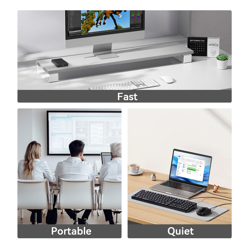 ANYOYO NVMe M.2 SSD Enclosure, 40Gbps NVMe Enclosure Up to 8TB SSD, Tool-Free Aluminum Case with Triple Fins Heat Dissipation, Compatible with Thunderbolt 3/4 & USB4/3.2/3.1/3.0/2.0 M1 M2 Pro/Max Black