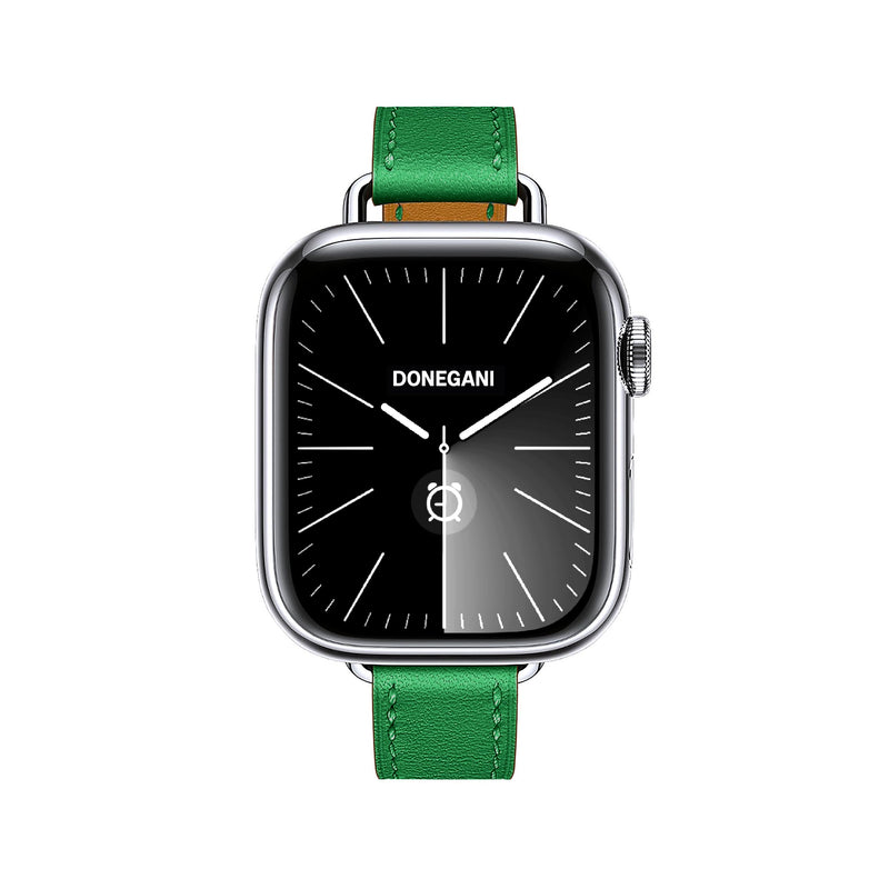 LB2 Leather Band for Apple Watch Ultra 2 49mm, Series 10 46mm, 9 8 7 45mm 41mm, SE 6 5 4 44mm 40mm, 3 2 1 42mm 38mm Men Women iWatch, Strap LB2｜Bamboo Green 49mm, 46mm, 45mm, 44mm, (42mm S3/2/1)