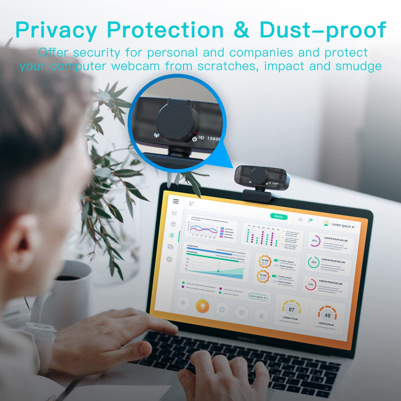 1080P HD Webcam with Microphone for Desktop, USB Computer Camera with Web Cam Cover&Web Camera Stand, 110-degree Wide Angle Streaming Webcam for PC Zoom/Video Calling/Gaming/Laptop/Conferencing Black