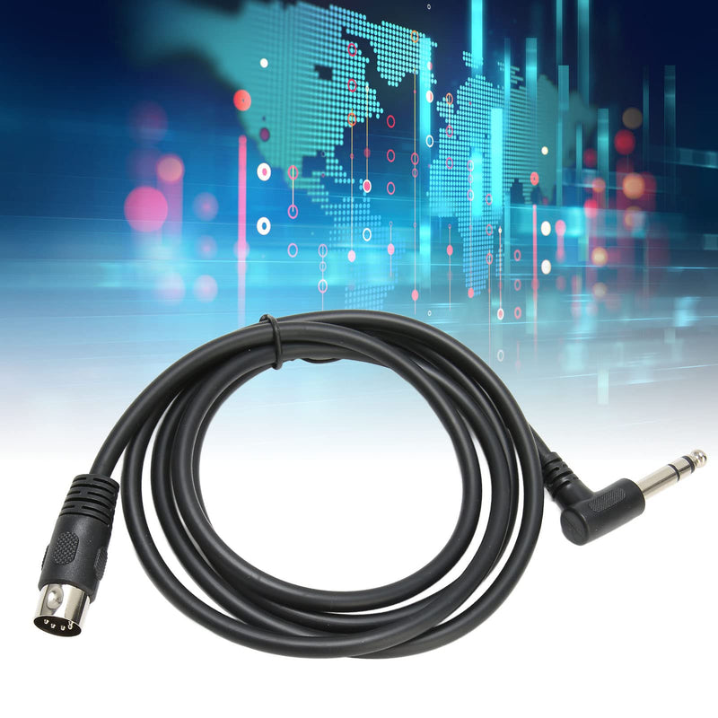 GOWENIC 6.35mm Male to MIDI Din 5Pin Male Cable, 90 Degree 6.35mm Male to MIDI Din 5Pin Male Cable, for 6.35mm Interface Professional Sound Microphones to MIDI Interface Devices