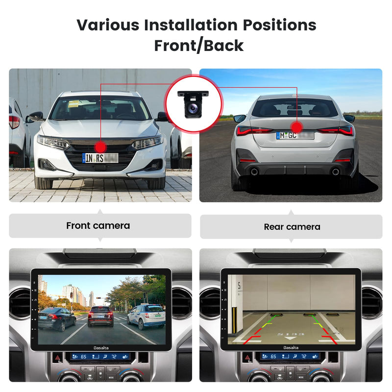 Dasaita 1080P Backup Camera, 170° Wide Angle Front/Rear View | IP68 Waterproof, Universal Reversing Parking Kit, For Cars, Pickup Trucks, SUVs, RVs, Vans