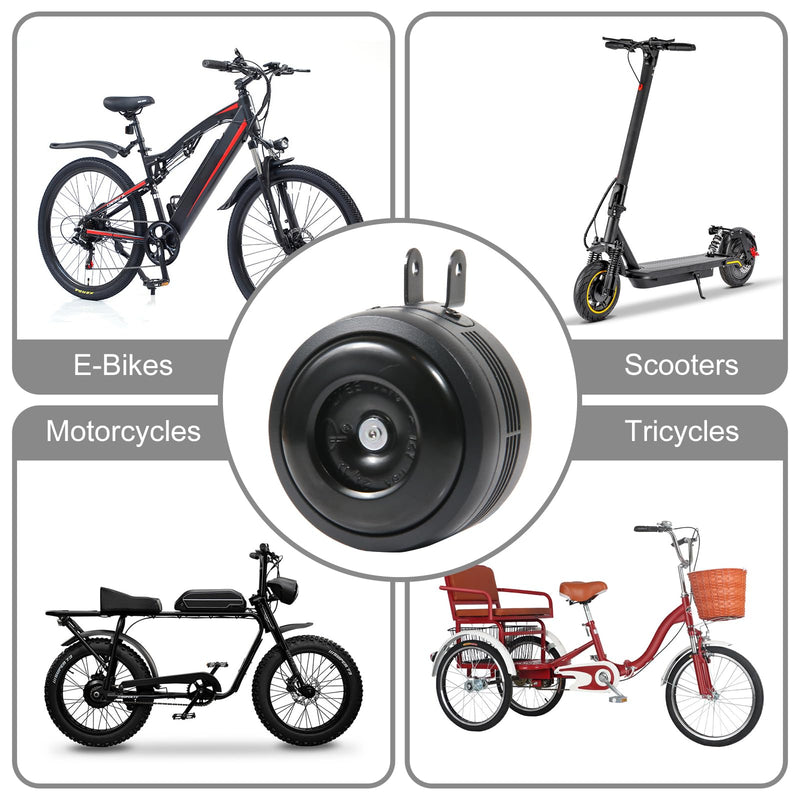 [AUSTRALIA] - Electric Bike Horn and Alarm System, 125dB, USB-Rechargeable, Waterproof, Remote Control 