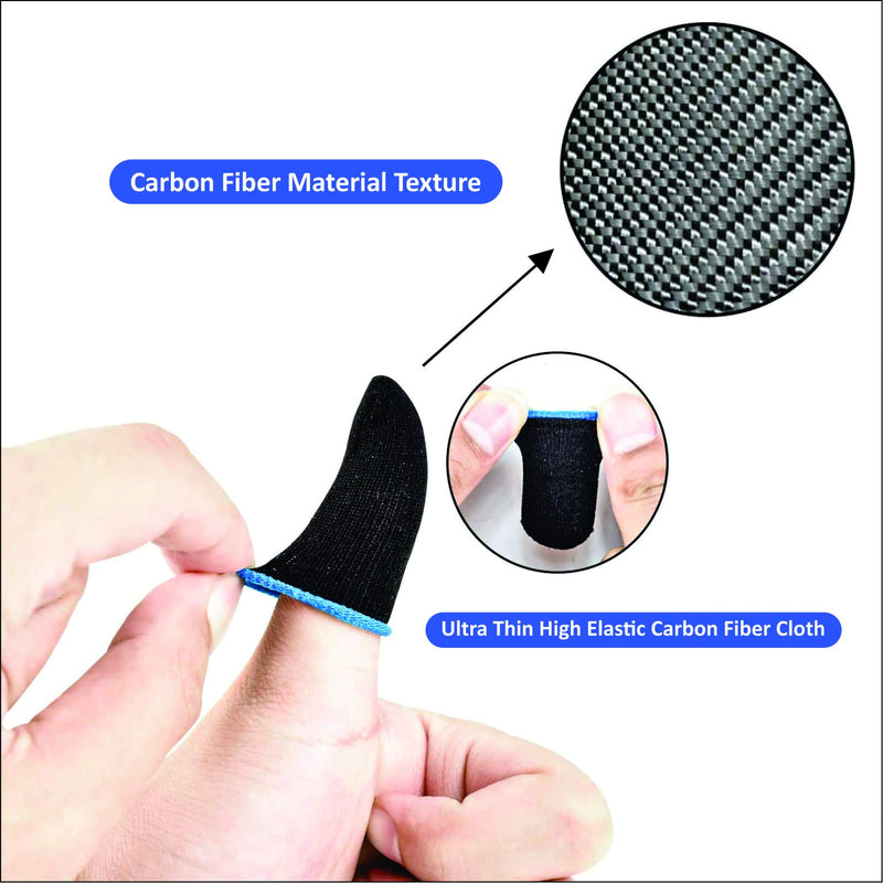 PUBG Mobile Phone Finger Sleeves for Gaming | Anti-Sweat Breathable Finger Sleeve Gloves for Gaming | Thumb Sleeves Mobile Gaming | Gamer Gloves | Pack of 10 (Blue) BLUE
