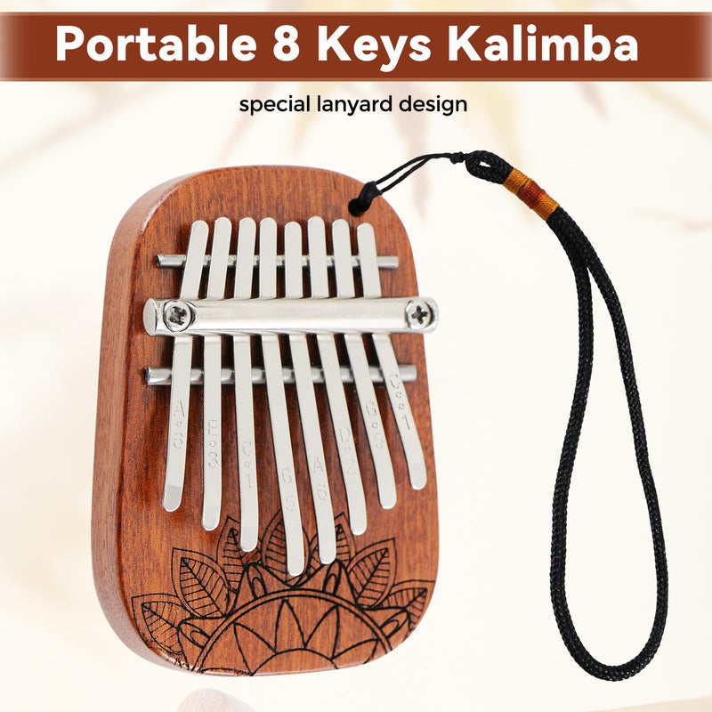 [AUSTRALIA] - 8 Keys Kalimba Mini Kalimba Portable Finger Thumb Piano kalimba 8 key exquisite finger thumb piano for Music Lovers and Adults Christmas Gifts Medium Single 