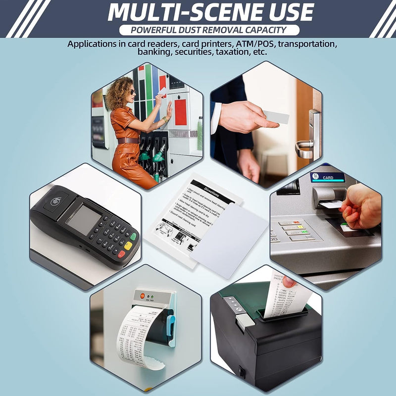 Card Reader Cleaning Cards - BIHYM Dual Side Credit Card Reader Cleaner, CR80 Card Reader Cleaner POS Swipe Terminal Cleaning Cards (25PCS) 25PCS