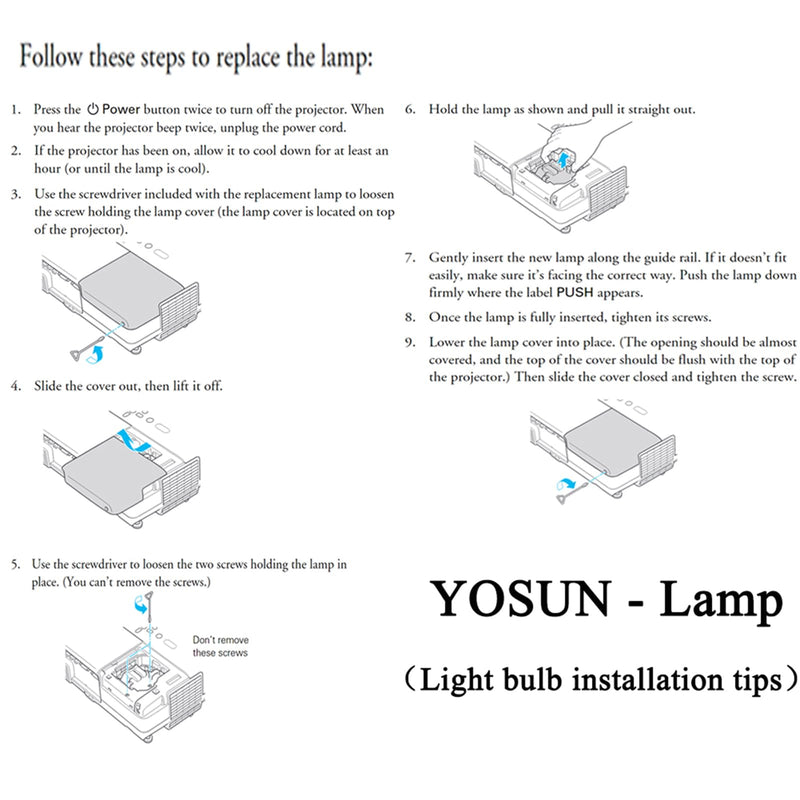 YOSUN v13h010l42 Projector Bulb for Epson-Elplp42 PowerLite Home Cinema 83 83+ 83c 83v 410w ex90 emp-83h h330a Replacement Projector Lamp Bulb LP42