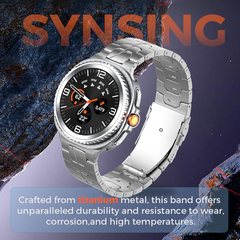 Titanium Watch Band for Galaxy Watch 9/8 40mm 44mm/8 Classic 46mm | No Gap Metal Strap for Samsung Watch 9 8 | 40% Lighter than Steel,Hypoallergenic,Durable,Fit Wrist 5.9"-8.5",Luxury Sport Gym black 22mm