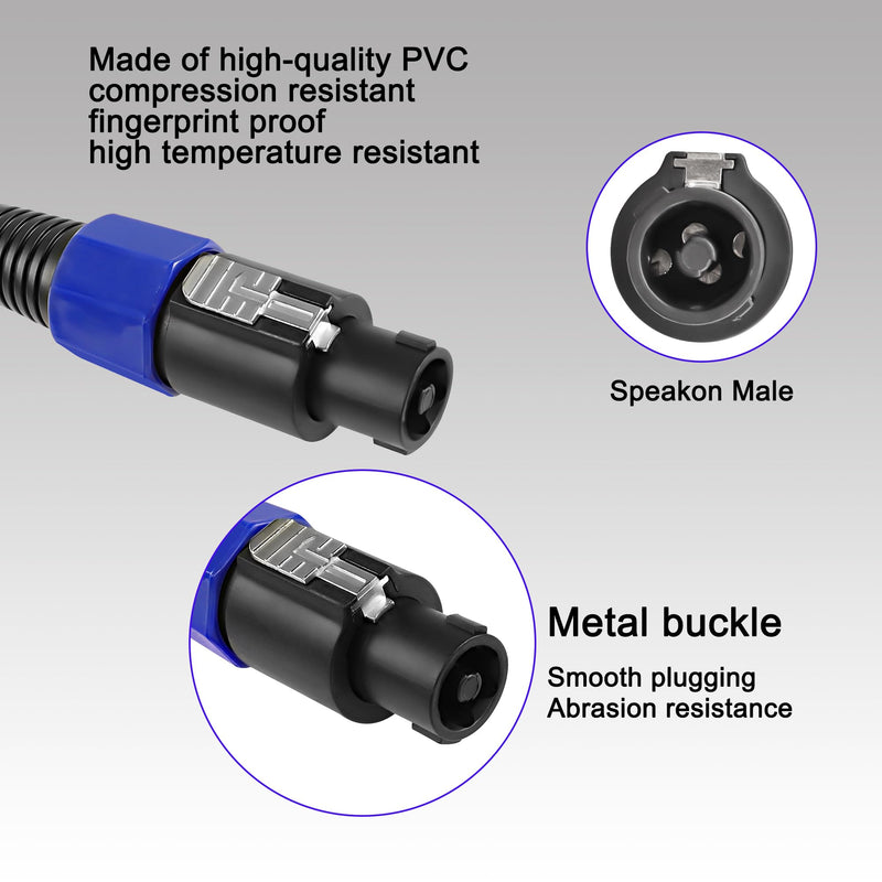 MEIRIYFA Professional Speakon to 1/4" Speaker Cables,Speakon Male to 1/4 Inch Female Audio Amplifier Speaker Cable with Twist Lock for DJ/PA Speaker Cord - 0.54m 6.35 Female