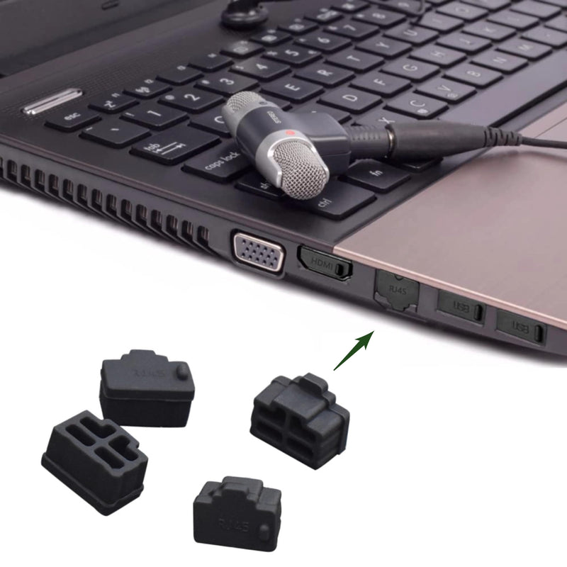 10Pcs Ethernet Dust Cover, RJ45 Anti-Dust Silicone Plugs Protector Stopper Cap for Female Port Protector/Blocker, Port Protector for Switch, Router, Media Converters