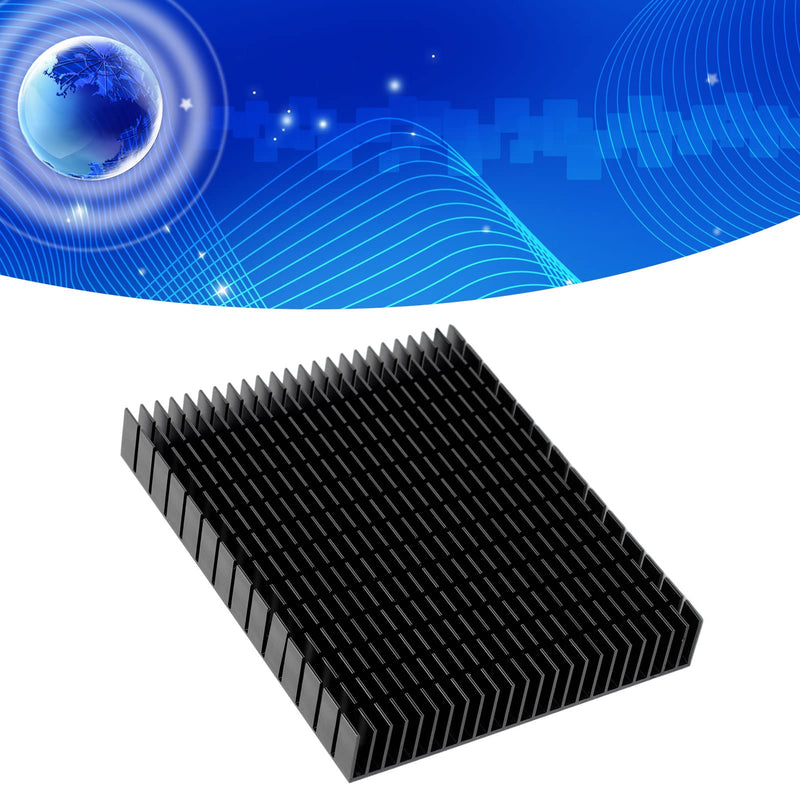 Eujgoov Aluminium Heat Sink, 150 x 120 x 20 mm, Heatsink Cooling for CPU Power Amplifier PCB Board (Black)