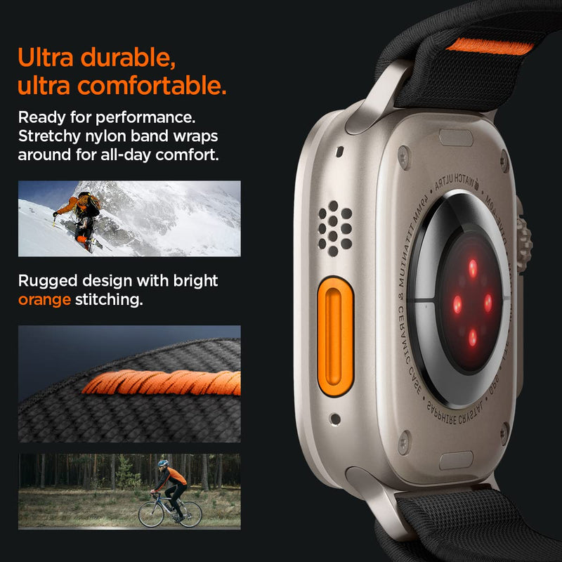 Spigen Rugged Armor and Lite Fit Ultra Band Designed for Apple Watch Ultra3/Ultra2/Ultra 49mm