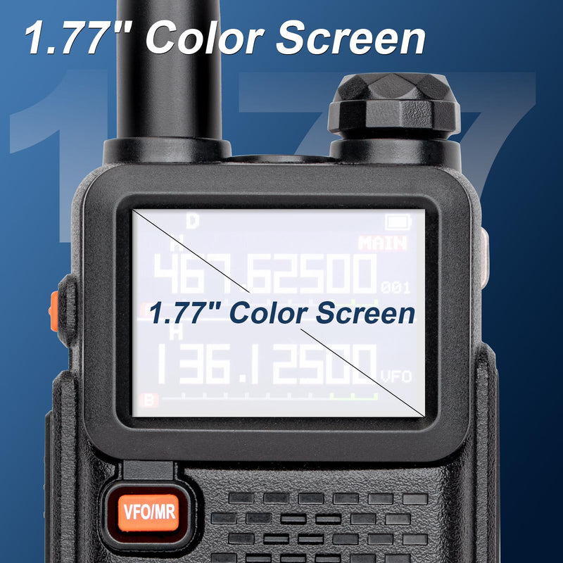 BAOFENG 5RM Ham Radio 10W High Power(Upgrade of UV-5R),8 bands Long Range Two Way Radio Handheld,NOAA, Frequency Copy,999CH,USB C Charging 2500mAh Battery,6.1" &15.12" 771 Long Antenna-1 Pack Full Kit