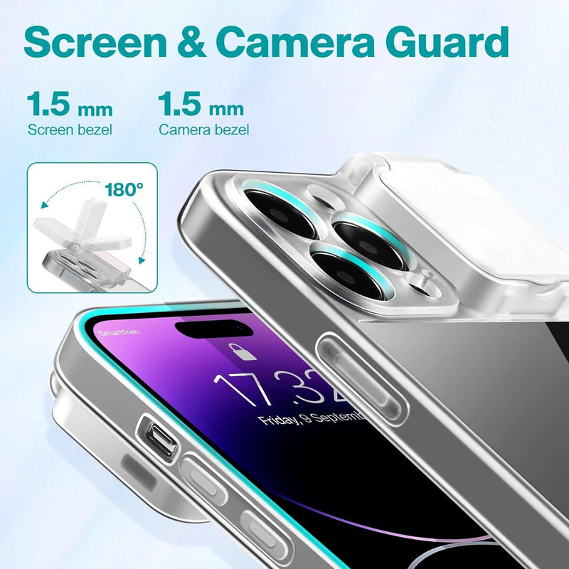 Selfie Light for iPhone 15 Pro Max Case with LED Built-in Light-Up Rechargeable for TIK Tok/Stream/Makeup/Live/Video- Selfie (2 Models, 3 Level Brightness) (Clear, for iPhone 15 Pro Max) Clear