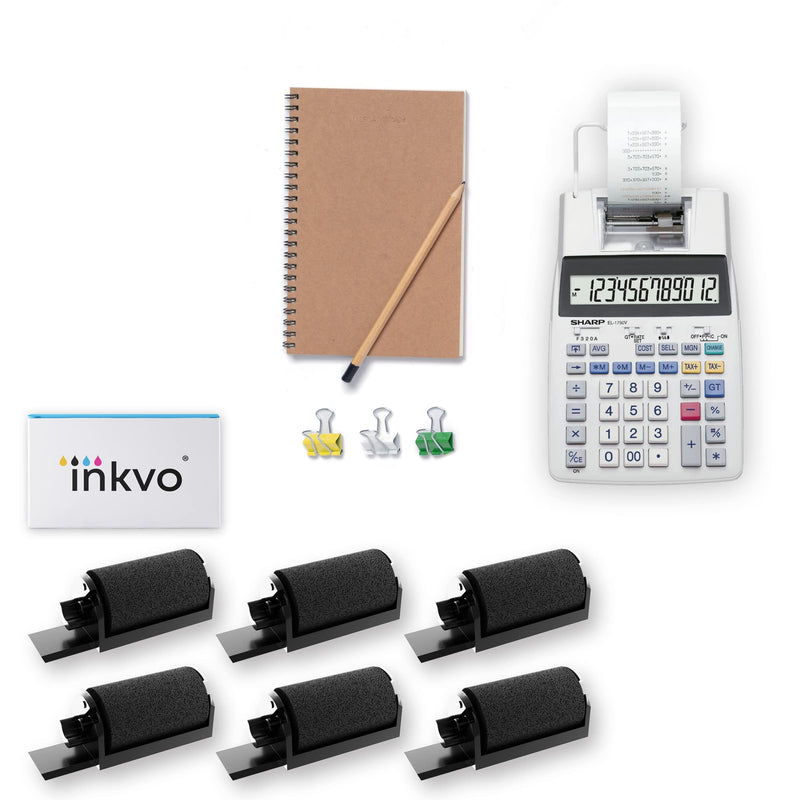 (6 Pack) Inkvo IR40 Compatible Replacement Calculator Ink Roller Black for Canon CP-16, Sharp XE-A107, EA770R, Adler Royal 500DX, Cash Register Ink 6 Pack