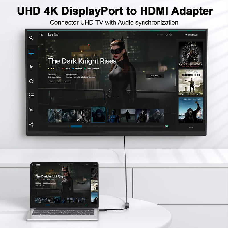 DisplayPort to HDMI Adapter 4K, 10-Pack, Display Port DP to HDMI Cable | Male to Female Compatible with Computer, Monitor, TV, Projector Black
