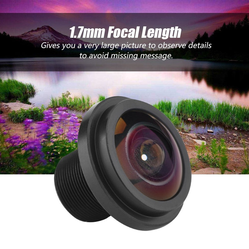 Security Camera Lens, 5MP HD Fisheye Security Camera Lens 1.7mm Focal Length 185¡ãCCTV Lens for Fisheye Security Cam (Black)