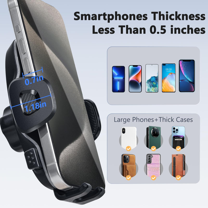 ELOHEI Custom Fit Car Phone Mount Compatible with Hyundai Santa Fe | Phone Holder Compatible with Hyundai Santa Fe 2019 2020 2021 2022 2023 and Santa Fe Hybrid 2021-2023 Car Accessories Black