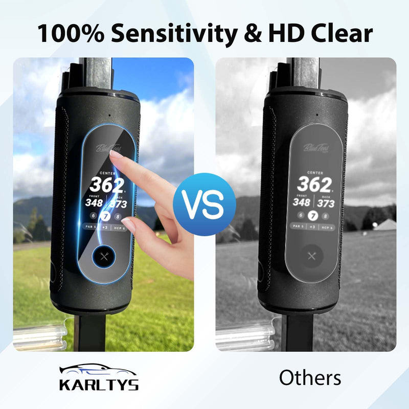 Karltys 2-Pack Screen Protector for Blue Tees Golf Player+ GPS Speaker — Tempered Glass, HD Clear, Anti-Scratch Screen Protector for Golf GPS speaker Accessories