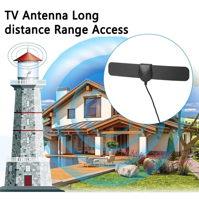 Digital TV Antennas, Antenna for Local Channels, Portable HDTV Indoor Antenna Support 4K 1080p, 360° Signal Range Reception with 10.5ft Coaxial Cable,Amplifier Signal Booster for HDTVs