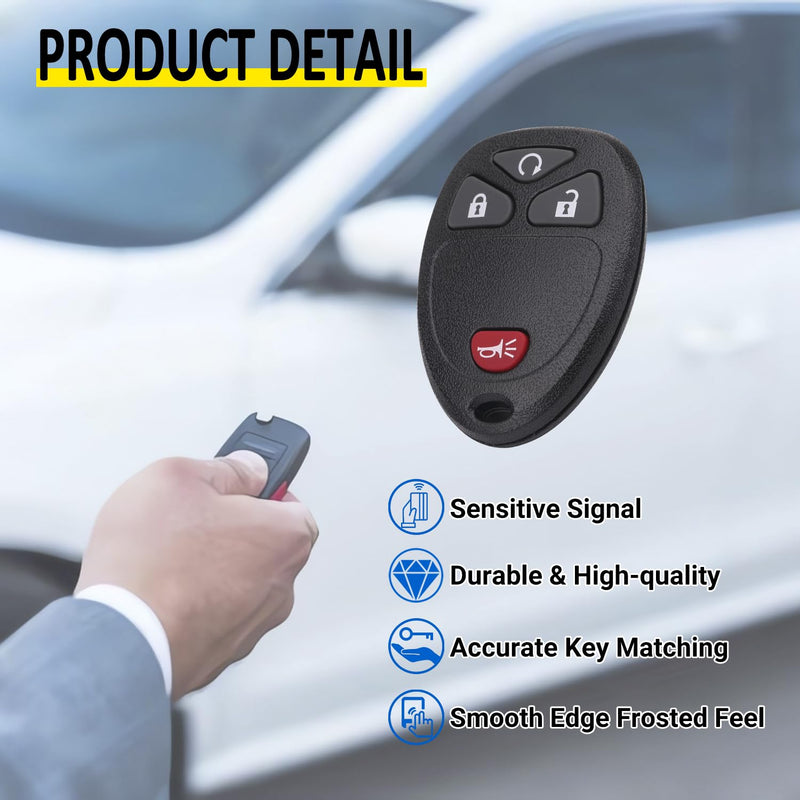 Key Fob Replacement for 2007-2014 Chevy Silverado Suburban Avalanche Tahoe Equinox Traverse Escalade/ 07-13 Gmc Sierra Yukon XL Savana Acadia/ 08-16 Buick Enclave/ 07-10 Saturn Outlook Vue