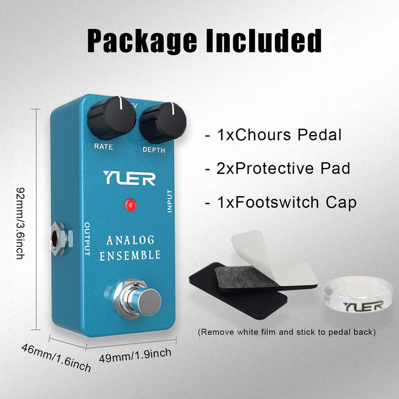 Chorus Pedal, Analog Chorus Guitar Effect Pedal for Electric Guitar with Classic BBD Chip Footswitch Cap, Aluminum Case - True Bypass RS-07