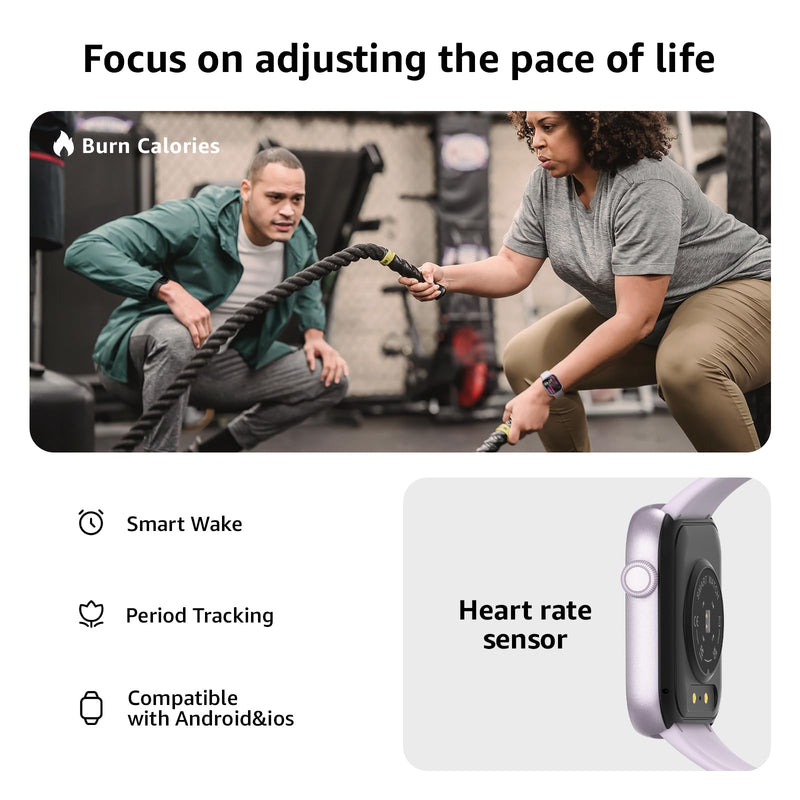 Smart Watch for Men Women Answer/Make Call, 1.85" Smartwatch, Fitness Watch with Heart Rate Blood Pressure Sleep Monitor, 140+Sports, IP68Waterproof Step Counter Compatible with Android IOS Purple