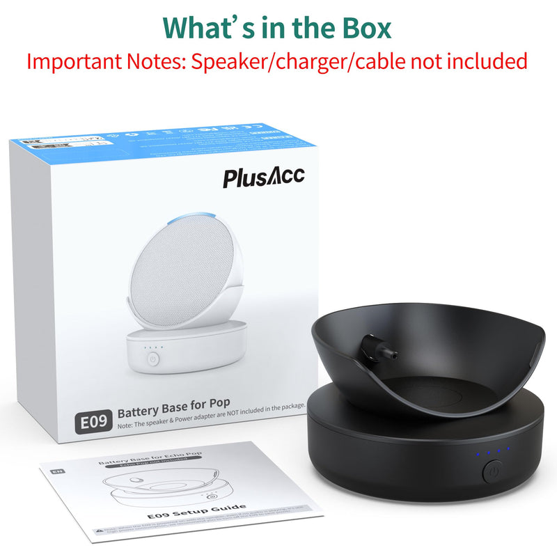 [AUSTRALIA] - PlusAcc Battery Base for Pop - 5000mAh Portable Charger Stand with 9 Hours Playback Playtime with USB-C Output Port, Charging Dock for iPhone Samsung and Other Smart Electronic Accessories (Black) Black 