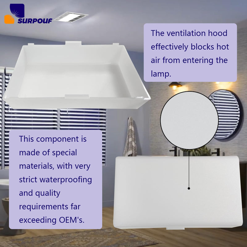 [AUSTRALIA] - 65776000 S65776000 Light Lens Plastic Cover for Exhaust Fans Fits For 663LN, 669LN, H965,VF305CN, VH-330 Vent Hood 