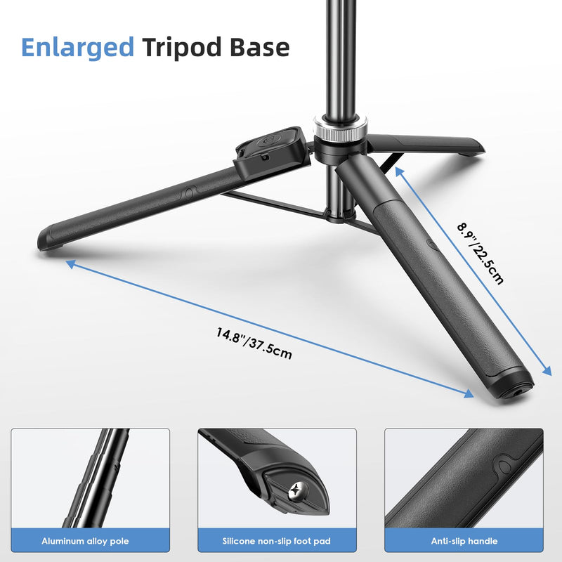 62" Phone Tripod - MIIASI Extendable Tripod for iPhone and Selfie Stick Tripod with Remote, 360° Ball Head Upgraded Cell Phone Tripod for Video Recording, iPhone 14/13/12 Pro Max/Android/GoPro 62in