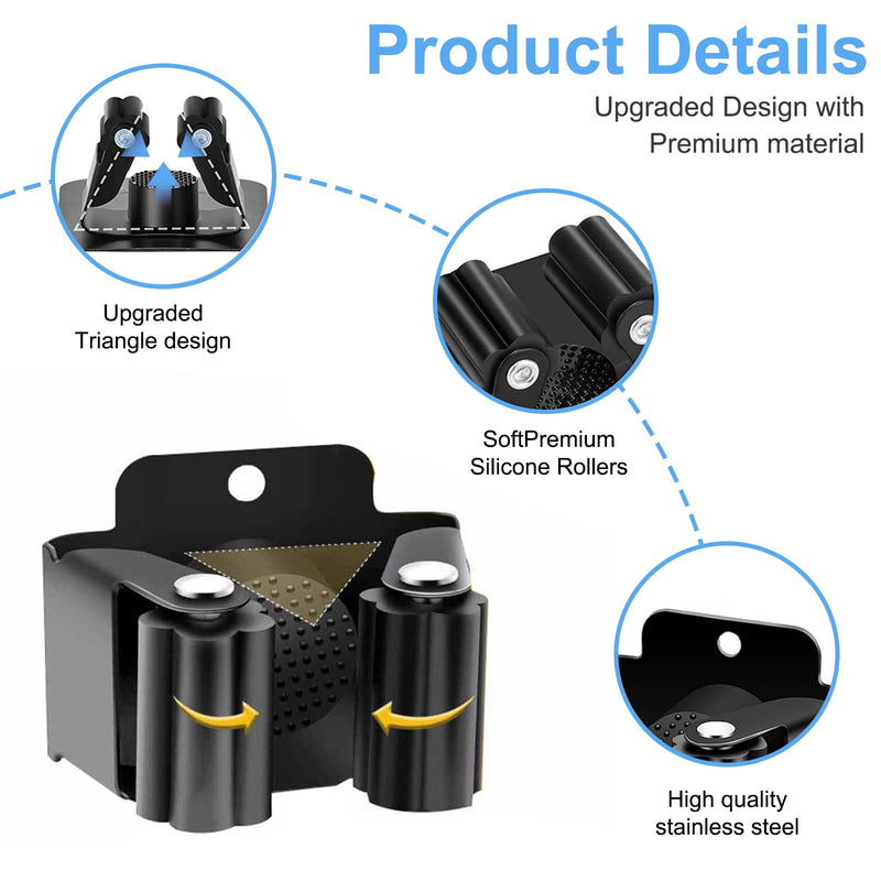 gaoduanluoluo 6/12 Piece Tool Holder Set, Broom Holder Wall, Garden Tool Holder, Tool Holder for Kitchen, Home, Bathroom, Garage (6)