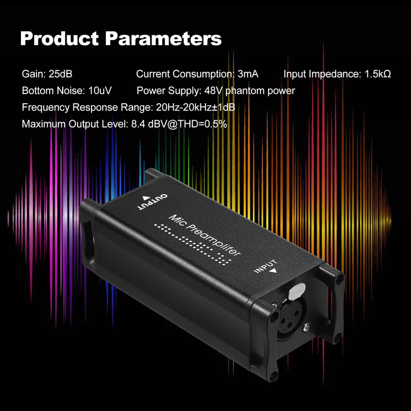 [AUSTRALIA] - Mic Preamp, Microphone Preamp Audio Booster Microphone Preamp Preamplifier Home Audio Microphone Net Gain for Studio or Home Recording Livestream Broadcast Podcast 