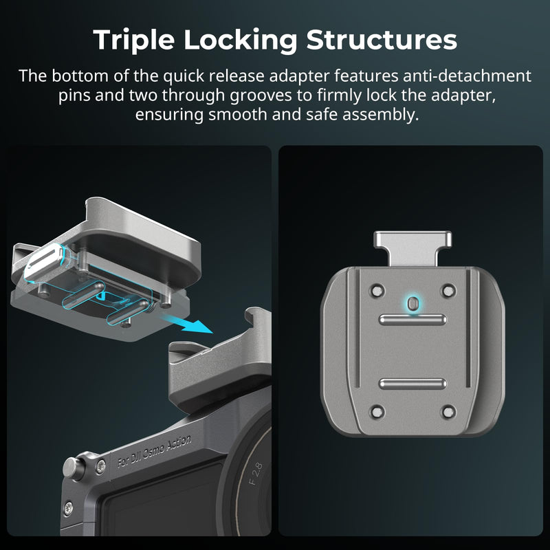 [AUSTRALIA] - SmallRig HawkLock H18 Quick Release Support with Cold Shoe, Dual-Direction QR-Slide Cold Shoe Mount with Anti--Drop Pin & Silicone Pad, Load up to 1.8lb for LED Video Light, Microphone - 4500 