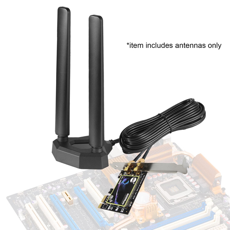 Tri-Band WiFi 6E Antenna 2.4GHz, 5GHz & 6GHz Magnetic Base Antenna for PC Desktop Computer & Gaming Motherboards WiFi Router Bluetooth Card