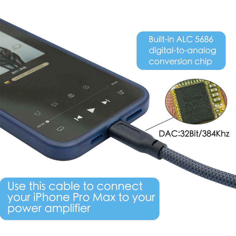10FT USB C to Dual XLR Male Audio Cable - Hi-Fi 32Bit/384Khz USB C to XLR Audio Cable for Phone to Power Amplifier Connection High-end 10Feet