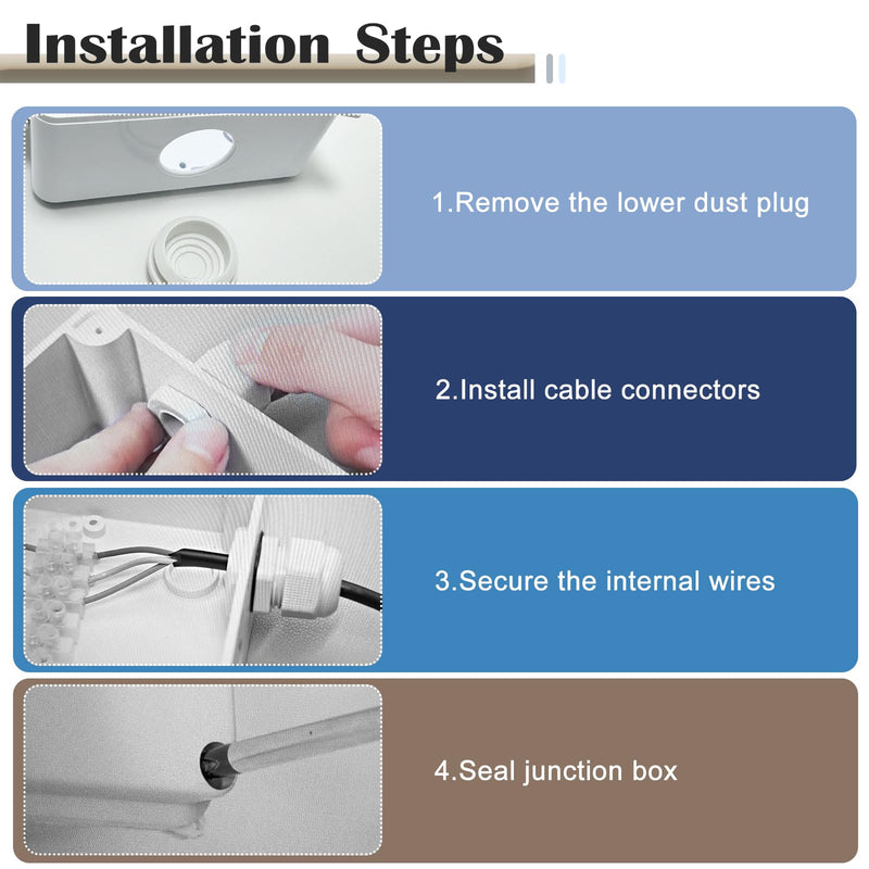 Gentpovth Pack of 2 Junction Boxes, Waterproof IP65, 100 mm x 100 mm x 70 mm, ABS Casing, Junction Box, Surface-Mounted, Distribution Box, Outdoor, Plastic Plug Screw Connection, Electrical Box