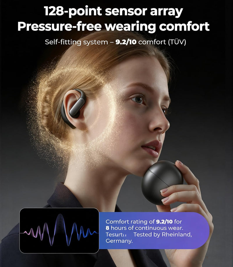 Instant Translation Earbuds Real Time with 164 Languages 3-in-1 Translator Earbuds for Travel & Calls, 50H Playtime, No Subscription Needed Effortless Spanish English M118 Black-B