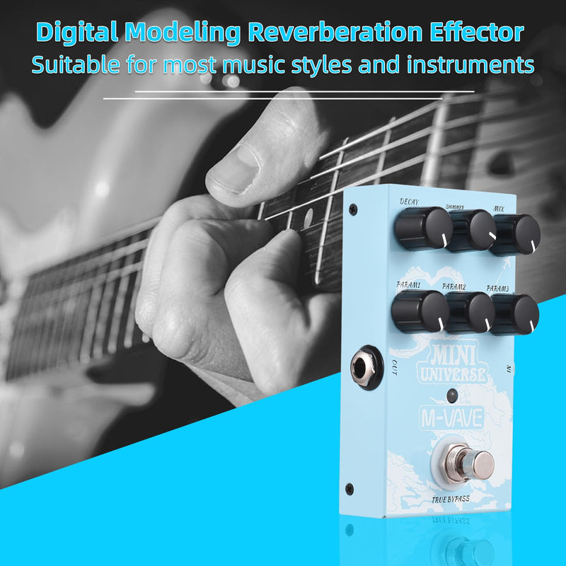 Guitar Effect Pedal Digital Reverb Pedal Digital Modeling Reverberation Effector with 9-Mode Reverb Selection for Guitar Bass - MINI-UNIVERSE,Reverberation Effector