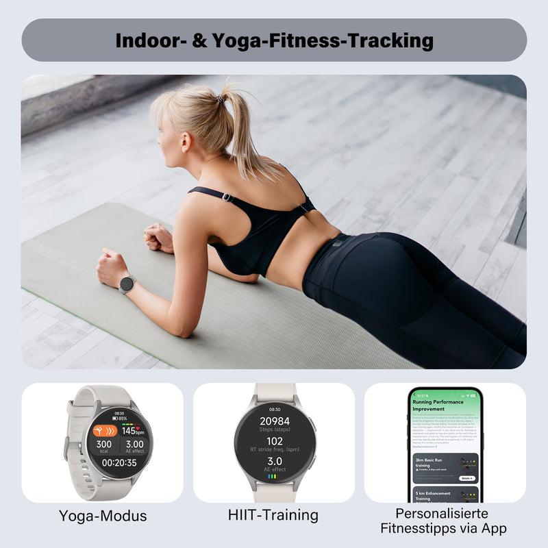 Smart Watch for Women, Built-in Alexa, GPS, HRV, VO2 Max, Blood Oxygen, Sleep & Stress Monitor, BT Calling, Compass, Altimeter, 1.32" AMOLED, Fitness & Women’s Health, Waterproof, iPhone Compatible Starlight Gray 43mm case