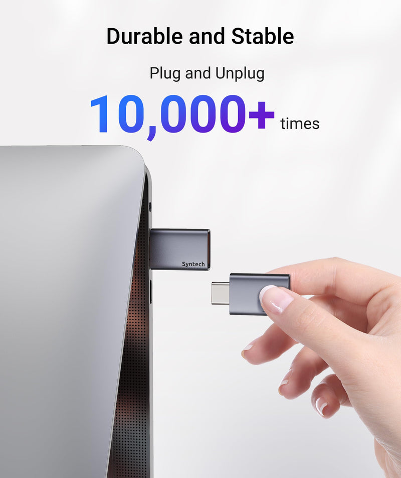Syntech USB C to USB Adapter (2 Pack), 10Gbps USB 3.2 Gen 2 Fit Side by Side, USB C Male to USB A 3.2 Female Adapter Compatible with iPhone 15 Pro Max/iPad/iMac/MacBook Pro and Thunderbolt 4/3 Devices