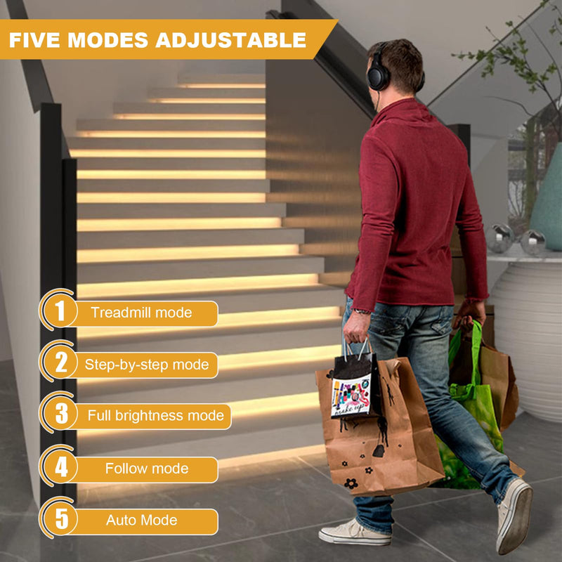 XLSBZ LED Stair Lighting Controller with Motion Sensor, 5 Modes, 32 Levels, Stair Light Control, LED Stair Light Controller