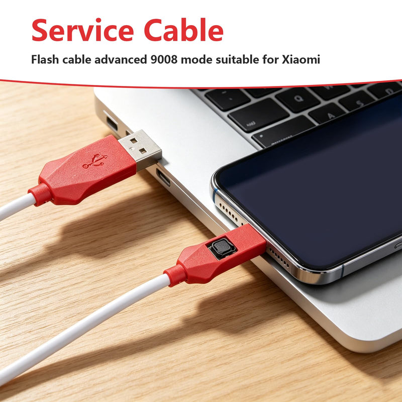 2 in 1 EDL Cable, Portable 9008 Mode Deep Flash Cable with Type-C Adapter, PVC Deep Flash Engineering Cable Compatible with 4S/4C/4i Mobile Phone