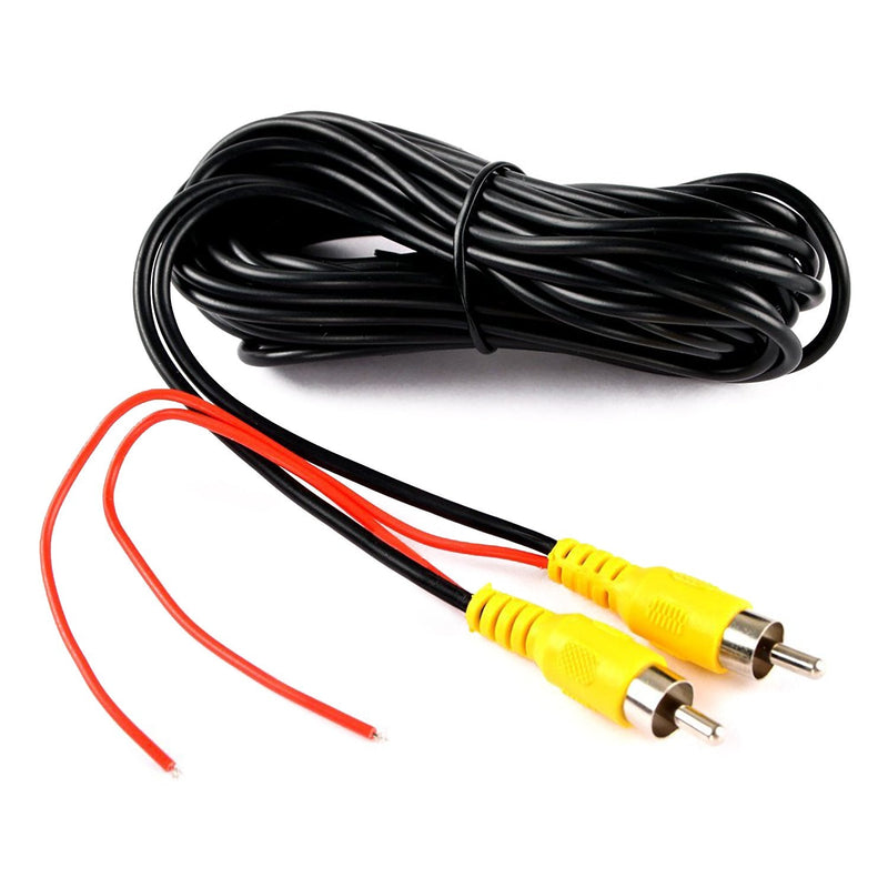 DALLUX Backup Camera RCA Video Cable,Car Reverse Rear View Camera Video Cable with Detection Wire(20FT/6 Meters),AV Extension Cable with RCA Video Female to Female Coupler and Power Cable RCAC02/20ft