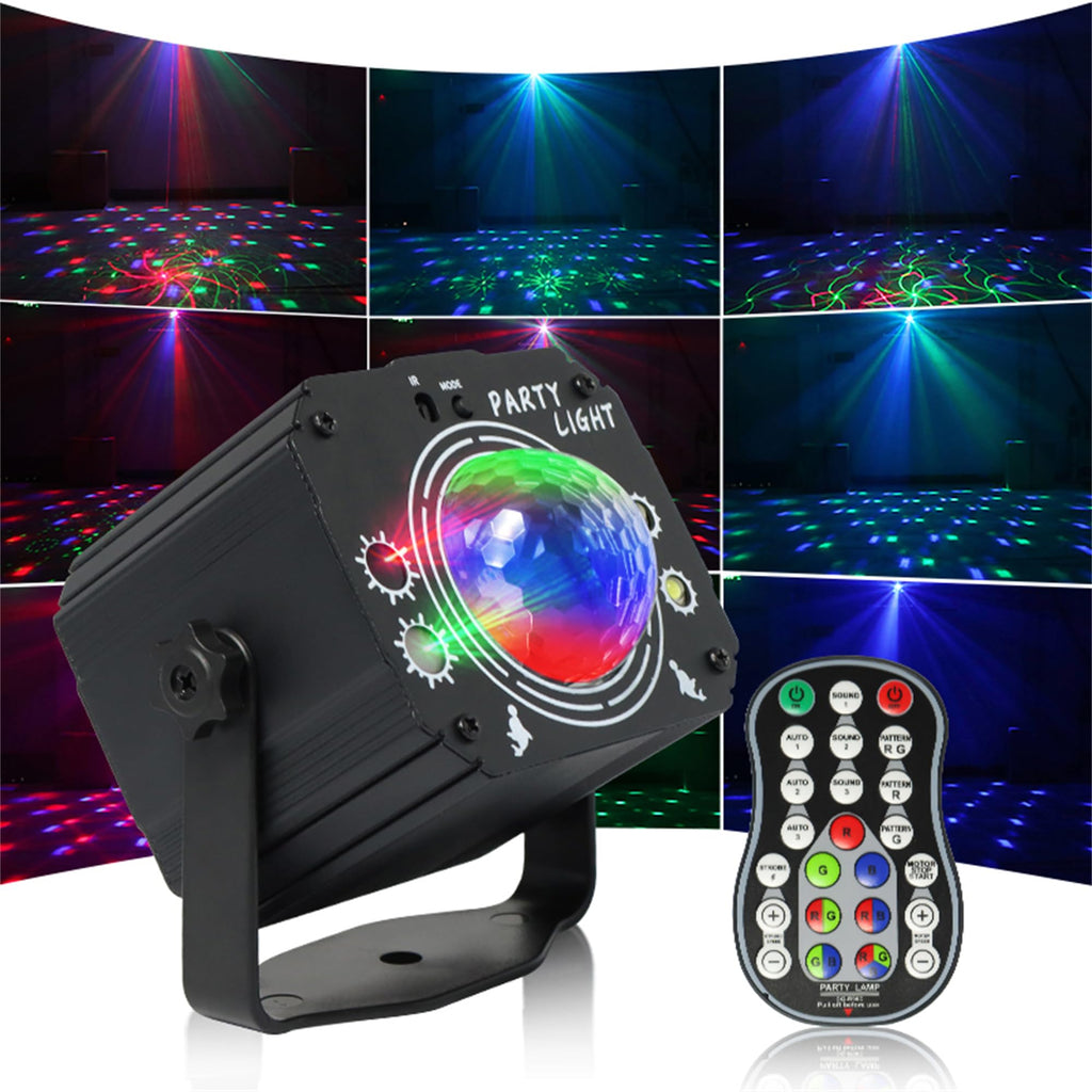 USB Powered Mini Party Light Sound-Activated Disco Ball DJ Projector Ideal for Christmas, Raves, Home Karaoke, Dance, Clubs, and Bar Parties,Matte Black