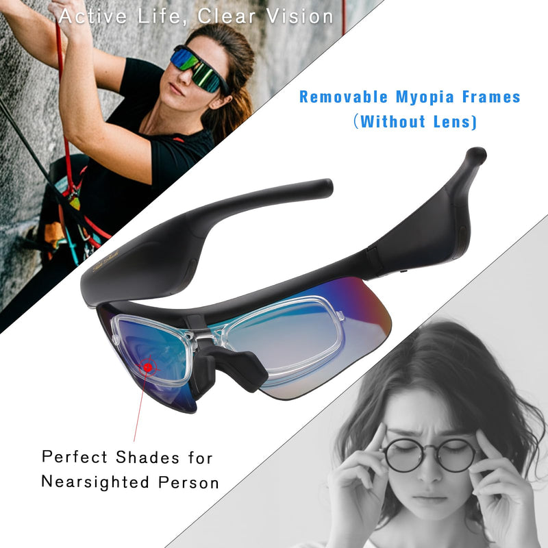 Bluetooth Sunglasses, Polarized UV400 Open-Ear Audio Glasses | Smart Glasses, 8H Playtime, Hands-Free Calls, Music & Voice Control, 52g Lightweight TR90 Frame, IPX5 Waterproof Sport Fit Orange/Orange