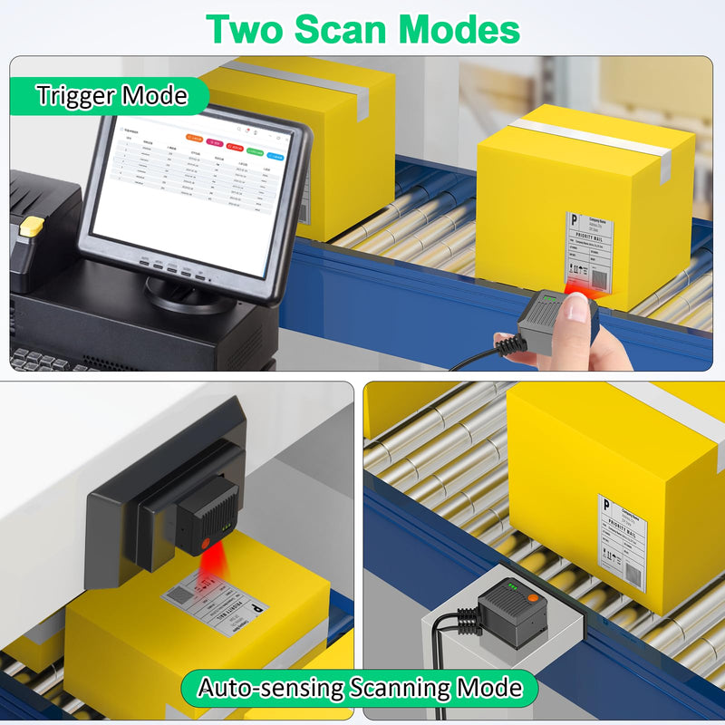 Symcode 2D Barcode Scanner - Fixed Mount, Ultra-Rugged Metal Cover, Auto Sensing 1D 2D QR Code Scanner