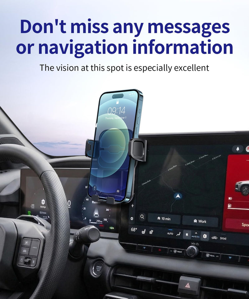 Auto Clamp Car Phone Holder for Toyota RAV4/Hybrid 2026 12.9" Screen Mount | Universal Mechanical Clip Cell phone Mount Accessories Fit iPhone Android,Automobile Cradle GPS Dashboard Navigation Bracket for 2026 RAV4/Hybrid(12.9 inch screen only)